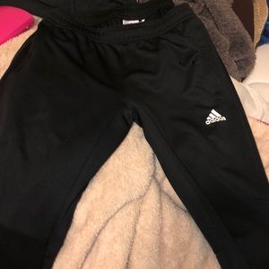 Fitted adidas track pants